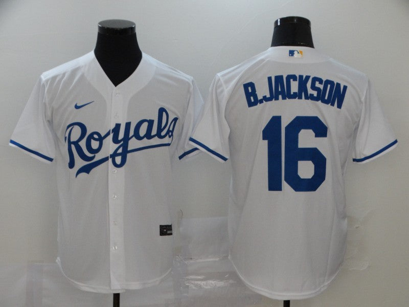 Men's Kansas City Royals Bo Jackson #16 White Baseball Jersey